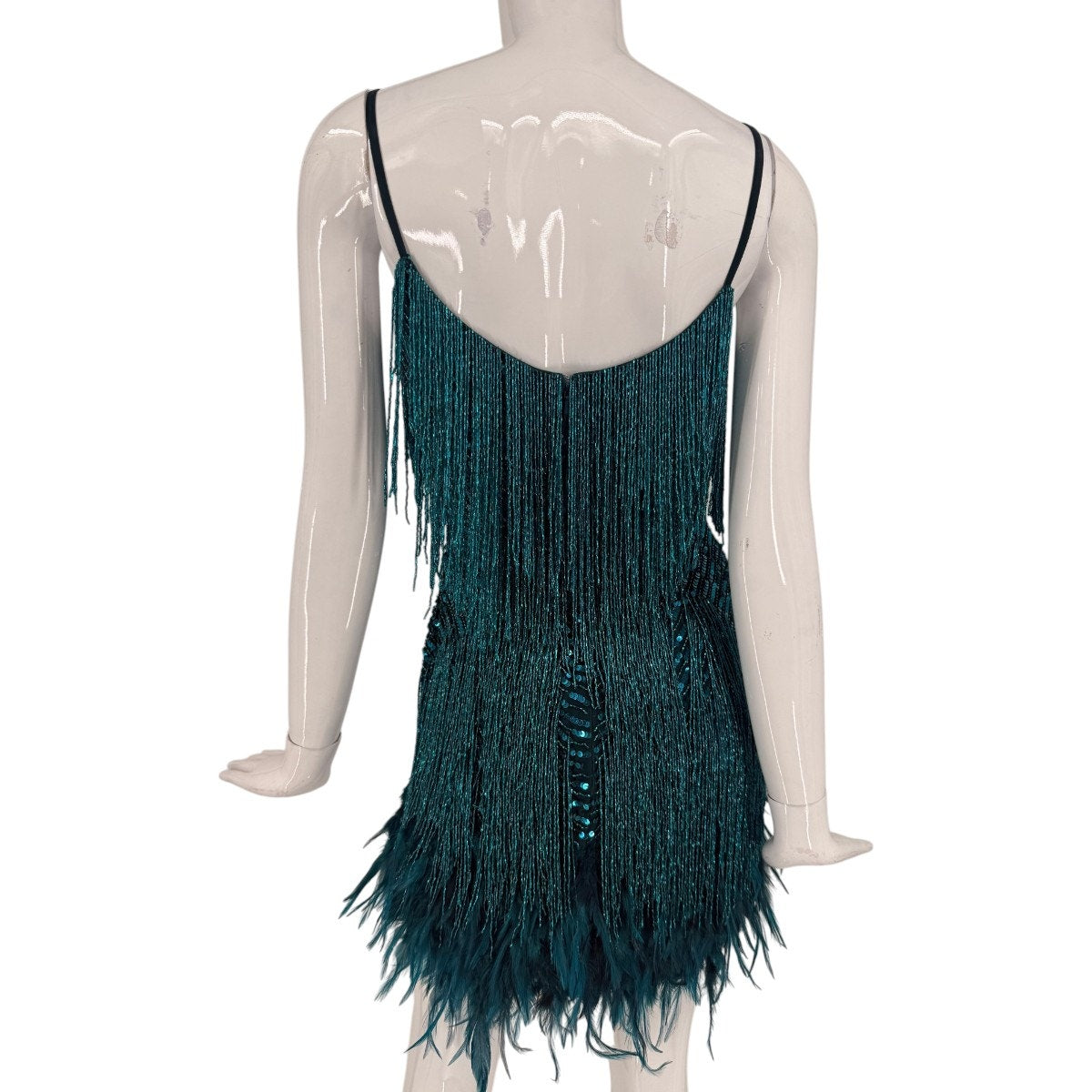 Nadine Merabi Lottie Sequined Tassled Sleeveless Mini Dress