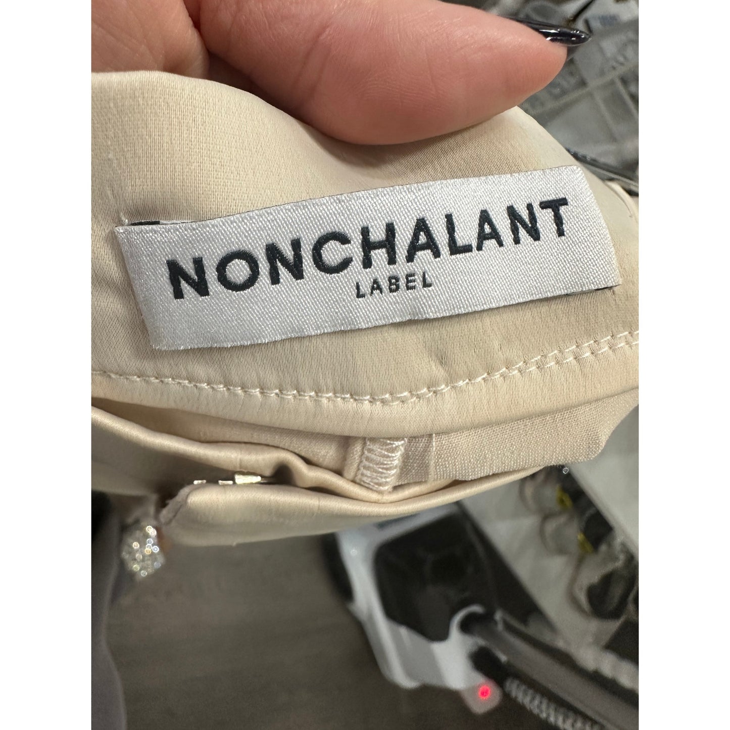 NonChalant Label Collared Crop Top Tapered Cargo Pants Beige Women's Size S/M