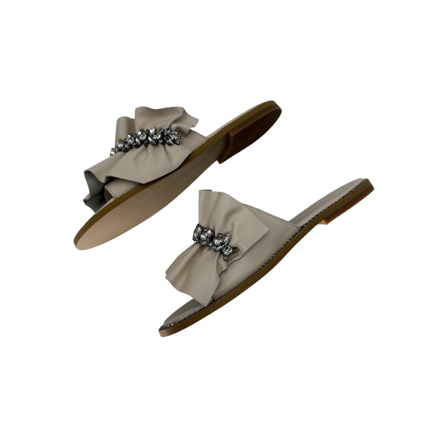 Sheridan Mia Tiana Ruched Jeweled Slide Sandals