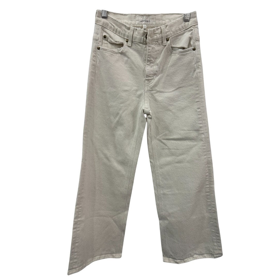 The Great Cotton The Rider High-Raise Waist Denim Jeans White Stone Size 24