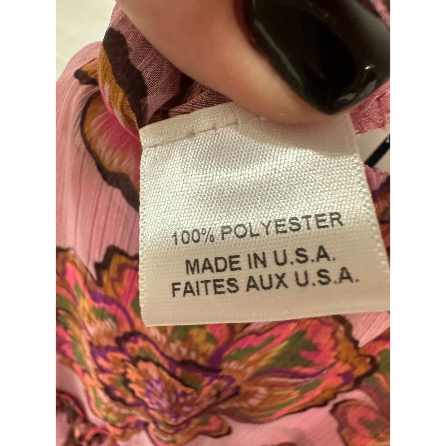 Misa Los Angeles Chiffon Floral Ruffle Pleated Shahdi Mini Dress Pink Size S