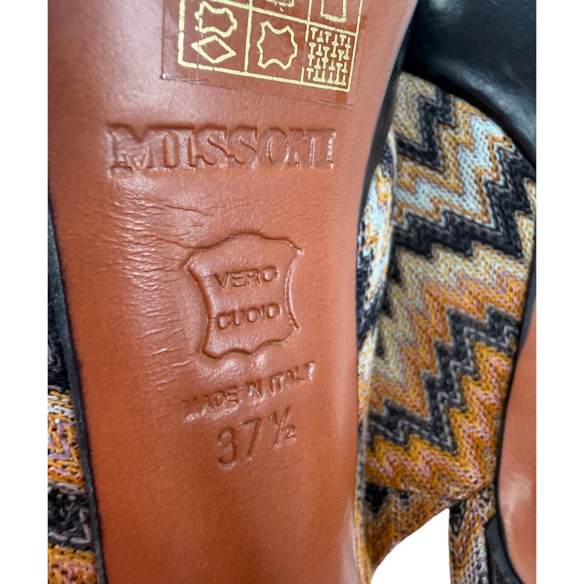 Missoni Knit Fabric Peep Toe Platform Slingback Sandals