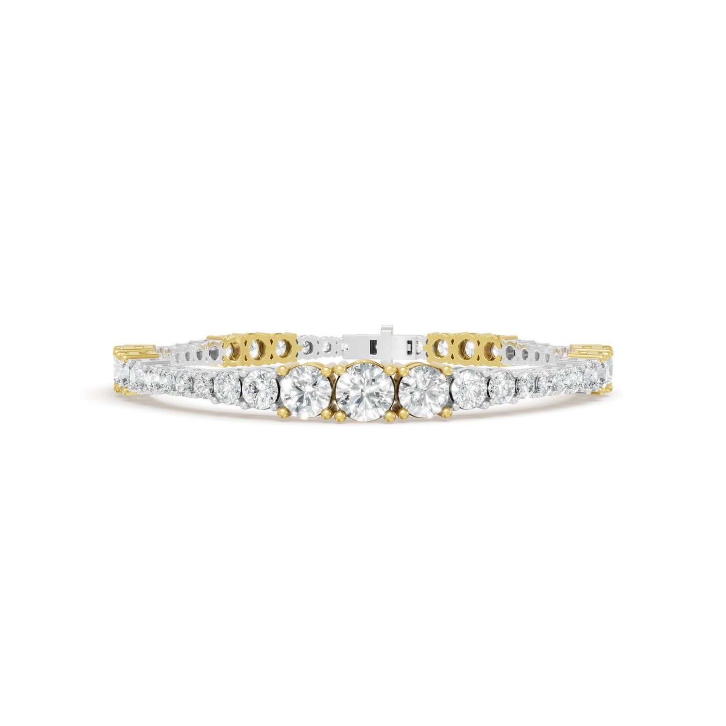 9.41 ctw Diamond Mix Twotone Rivera 14K White Gold Tennis Bracelet
