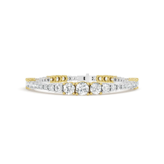 9.41 ctw Diamond Mix Twotone Rivera 14K White Gold Tennis Bracelet
