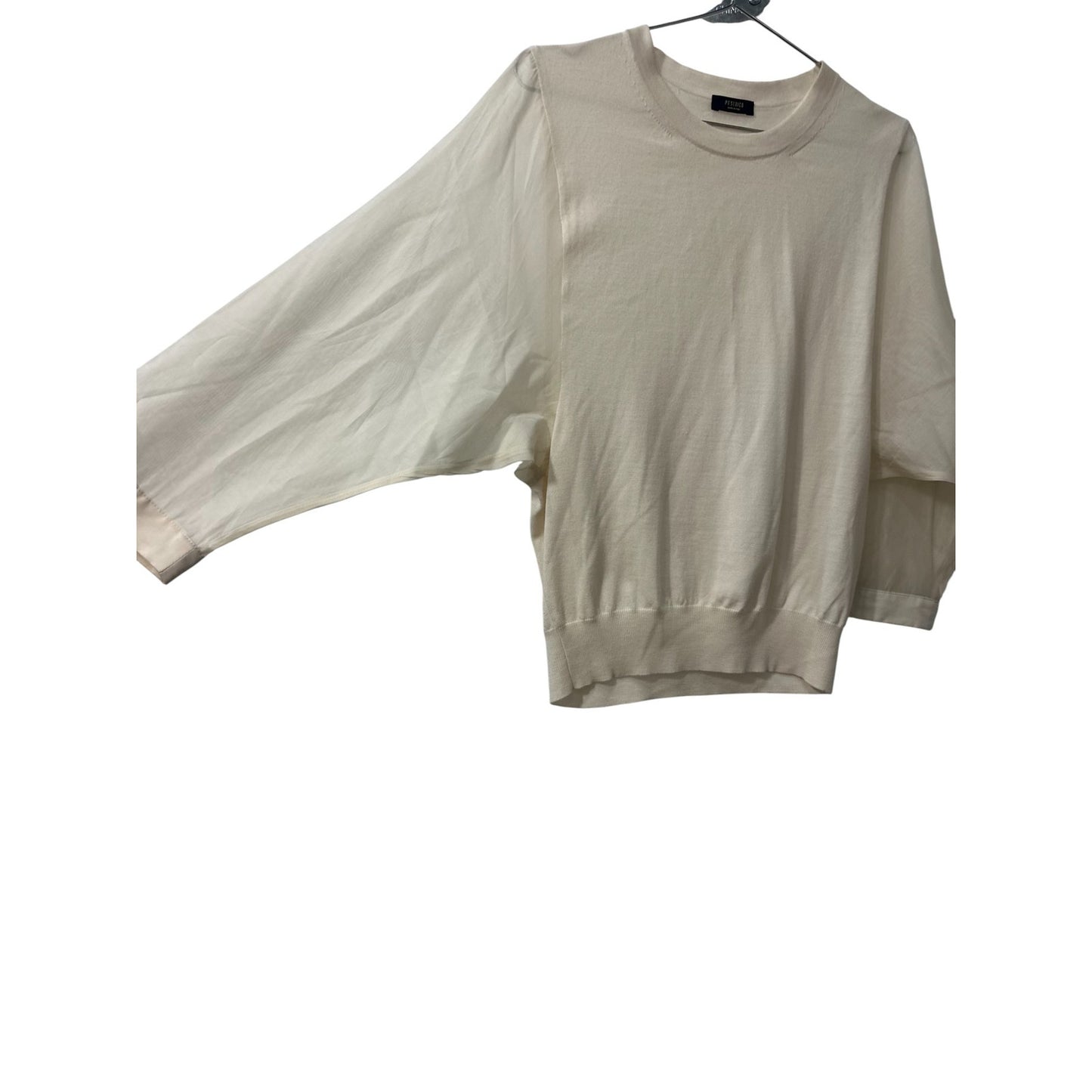 Peserico Cotton Blend Knit Crew Neck 3/4 Sleeve Sweater