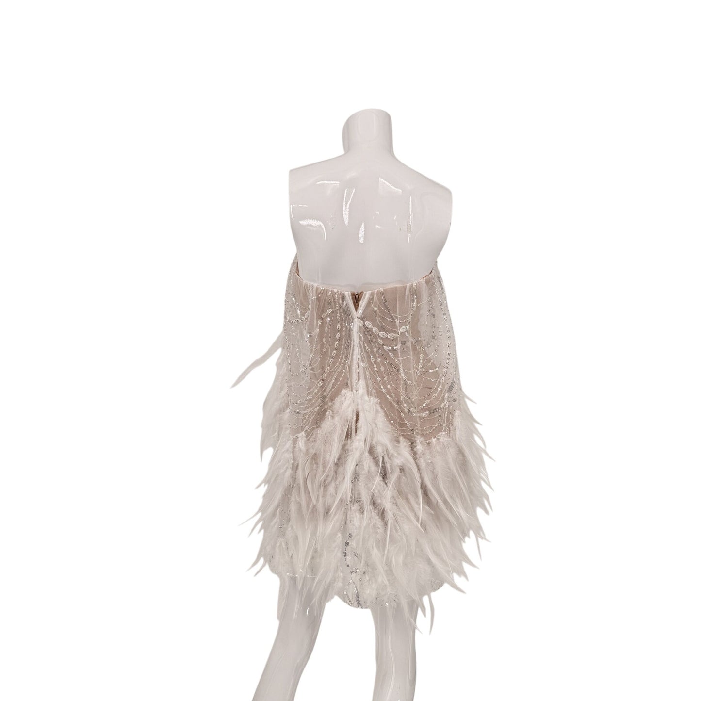 Helsi Stevie Feather Trim Strapless Mini Dress