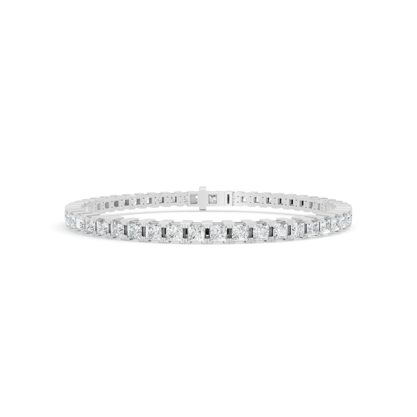 7.30 ctw Diamond Princess Braclate 14K White Gold Tennis Bracelet