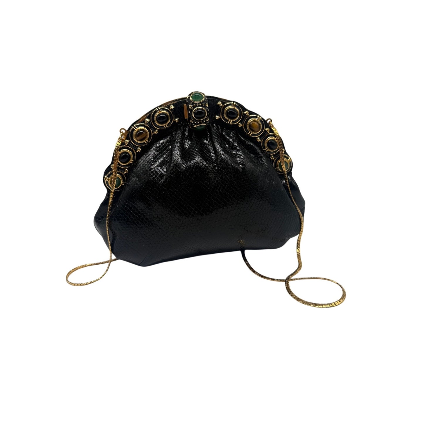 Finesse La Model Lizard Leather Convertible Clutch/Shoulder Bag