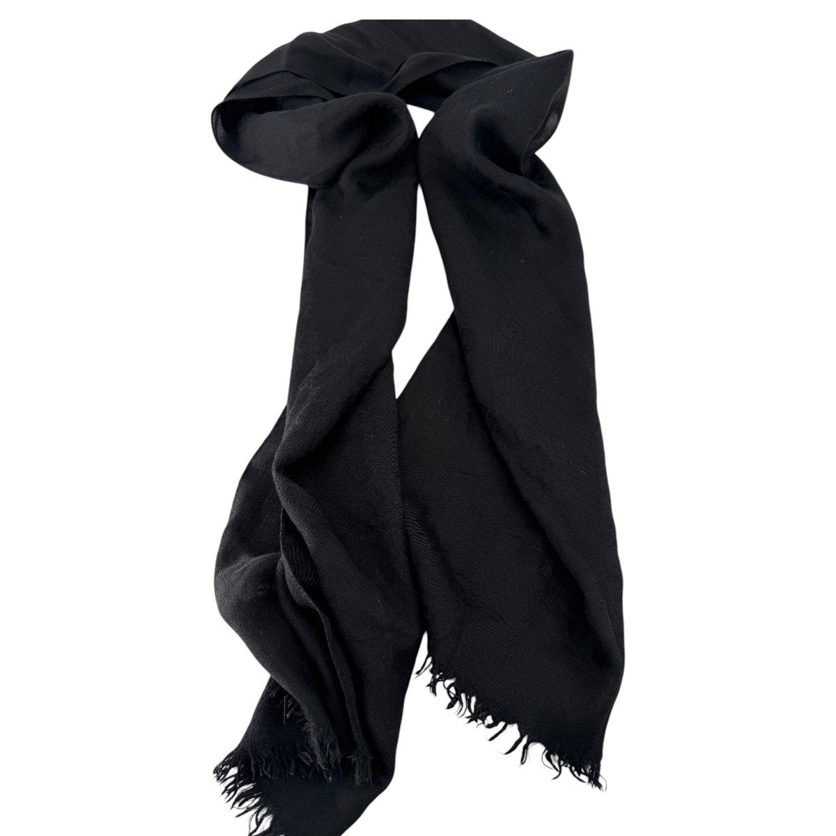 Gucci Wool Silk Jacquard GG Monogram Fringe Scarf