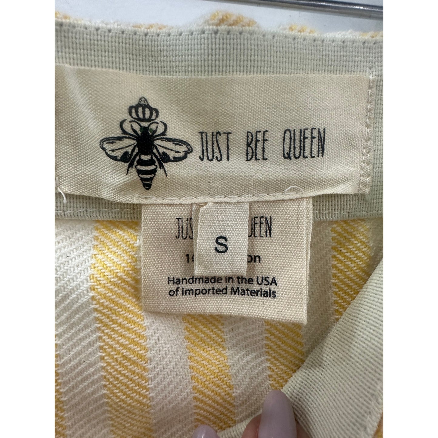 Just Bee Queen Tulum High-Low Sarong Fringe Asymmetrical Stripes Yellow Skirt S