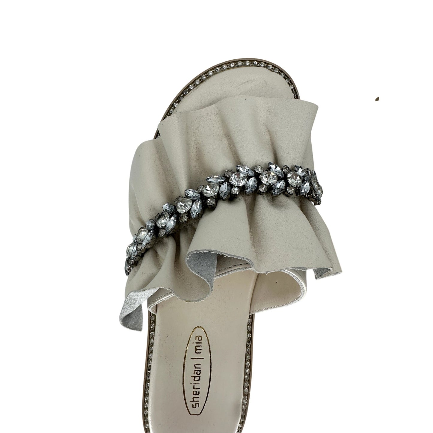 Sheridan Mia Tiana Ruched Jeweled Slide Sandals