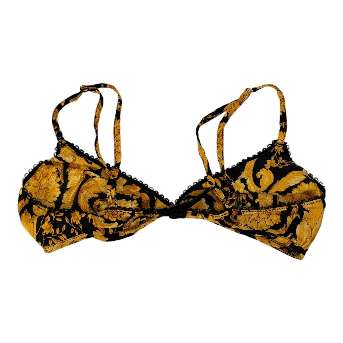 Versace Barocco Print Designer Triangle Bralette