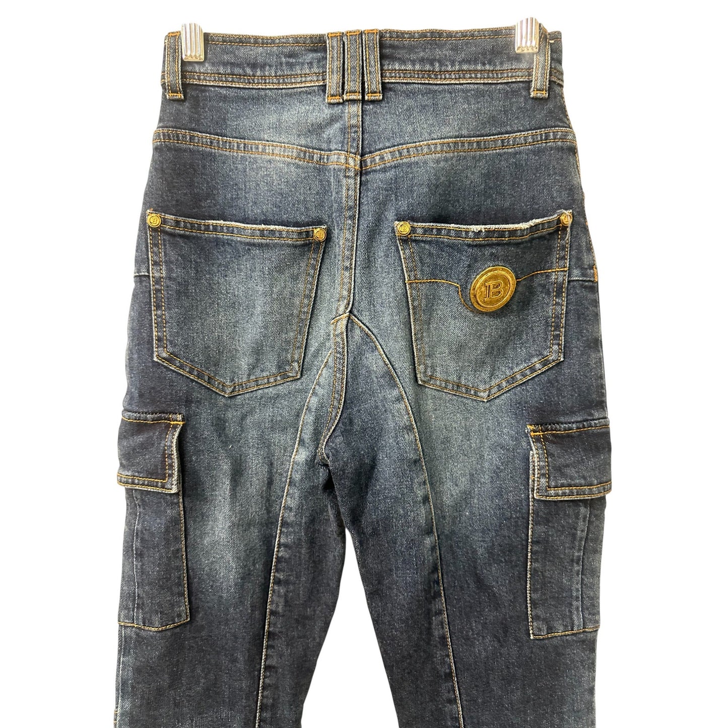 Balmain Faded High-Rise Denim Skinny Jeans Blue Mid Denim Women's Size 34