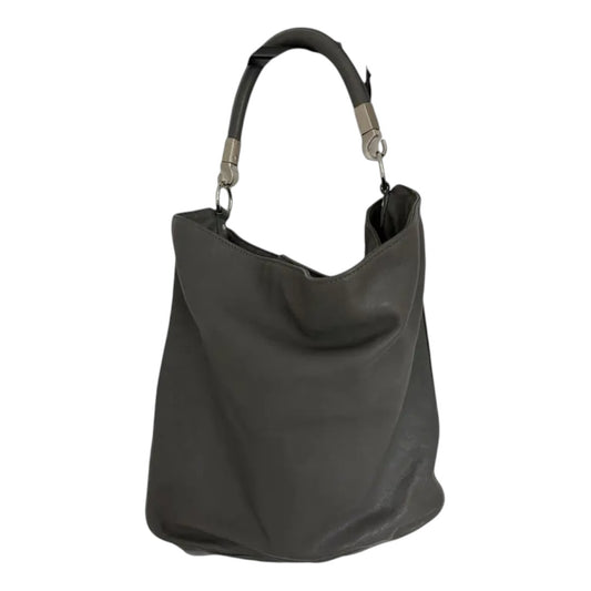 YSL Yves Saint Laurent Rive Gauche Large Roady Hobo Shoulder Bag Gray