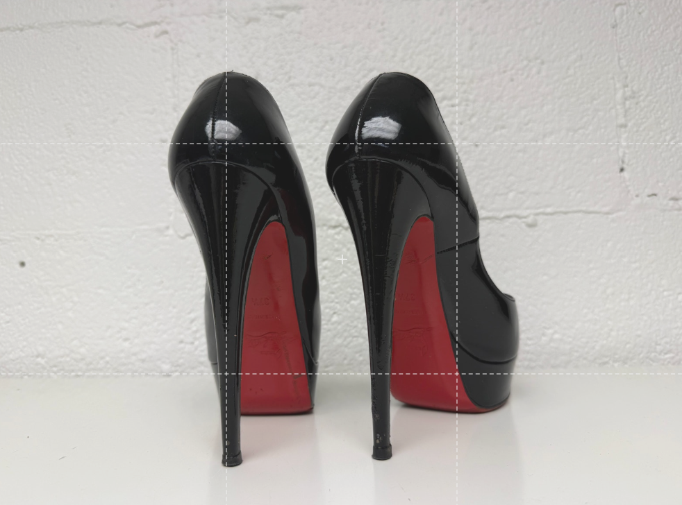 Christian Louboutin Patent Leather Lady Peep 150 Platform Pumps Black Size 37.5