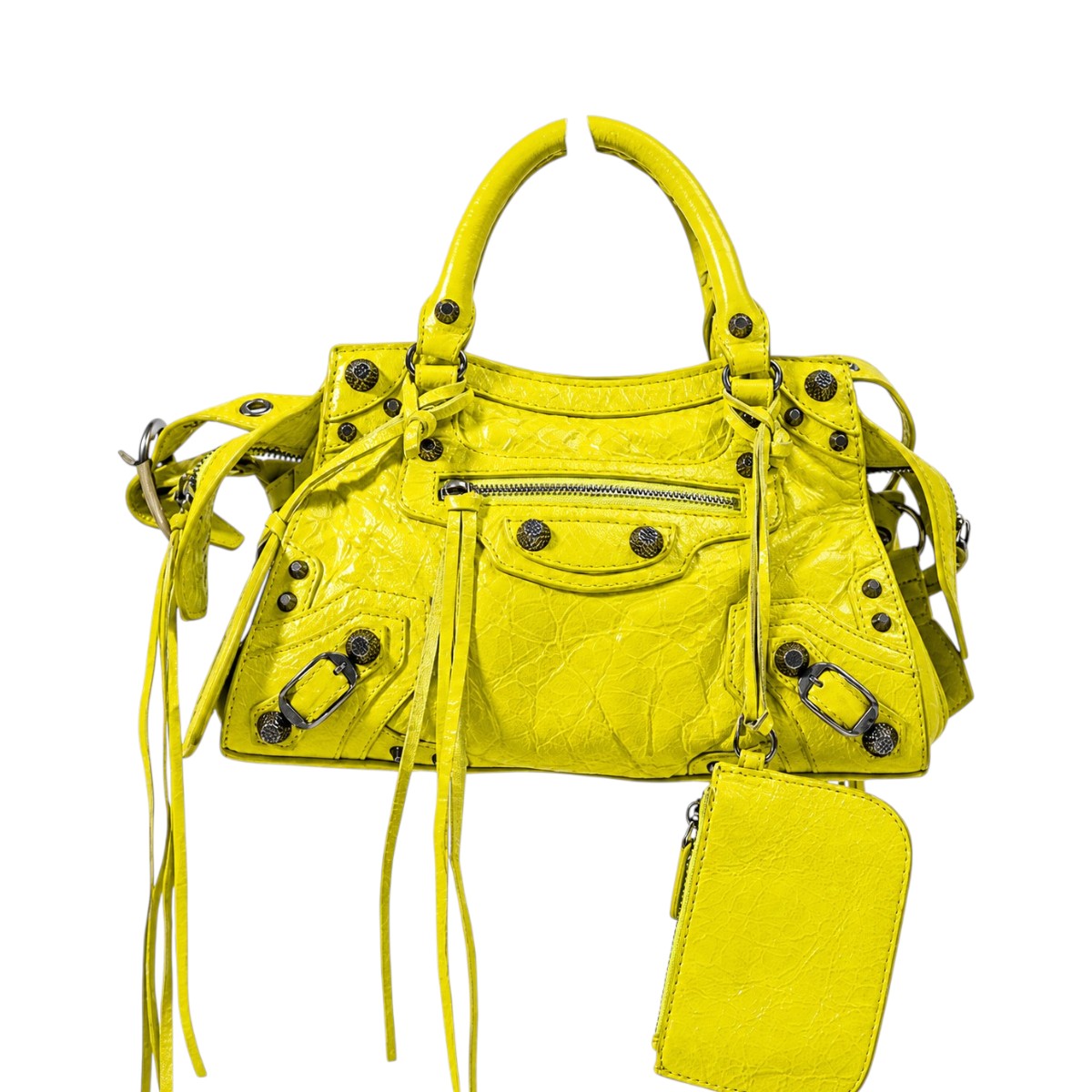Balenciaga Leather Classic Small City Bag Lime Green