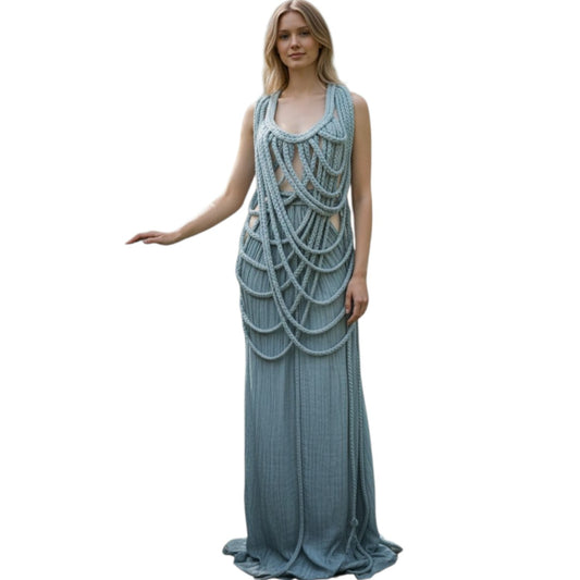 Kasia Kulenty Cotton Vera Braided Sleeveless Maxi Gown
