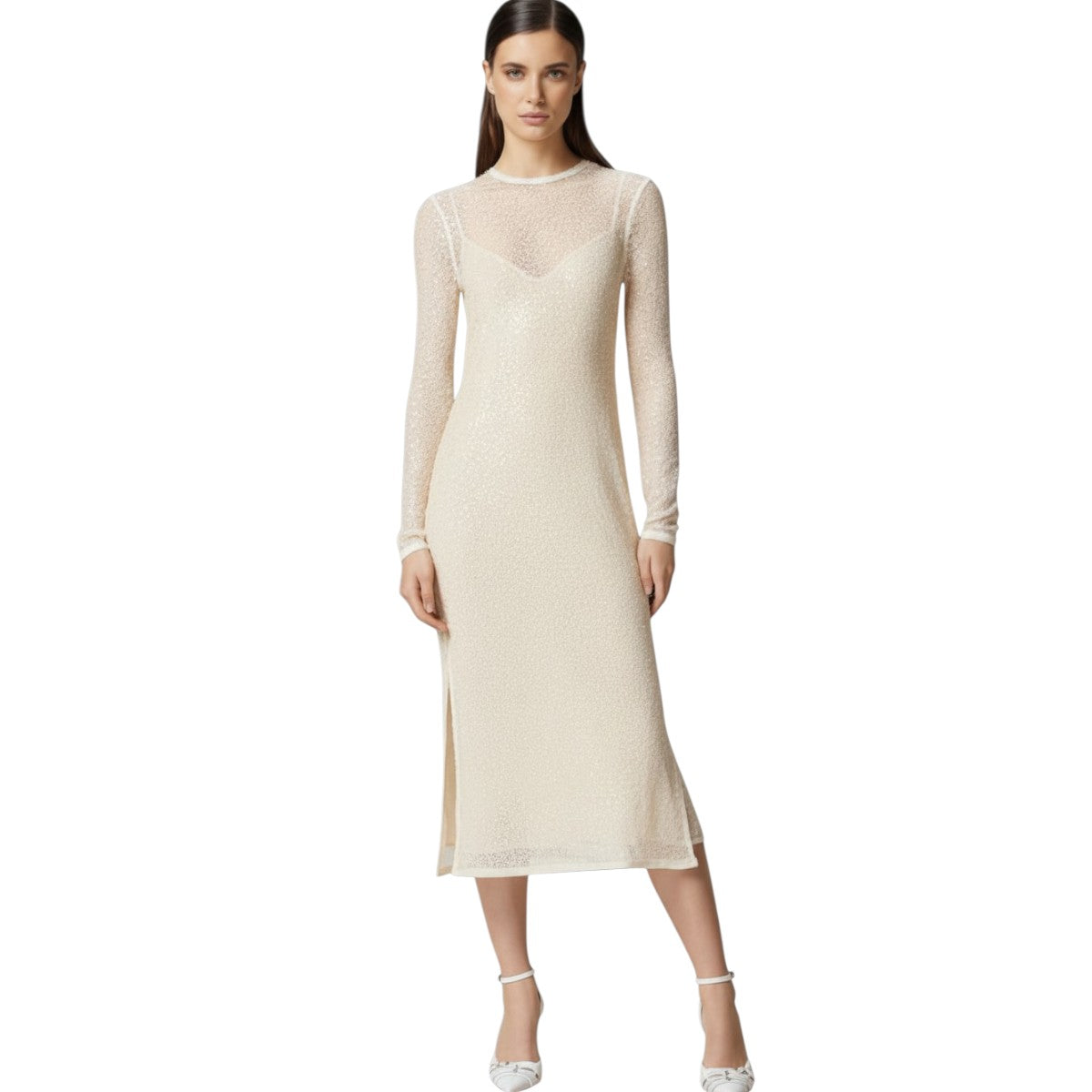 Pinko Mesh Incantesimo Abito Midi Dress