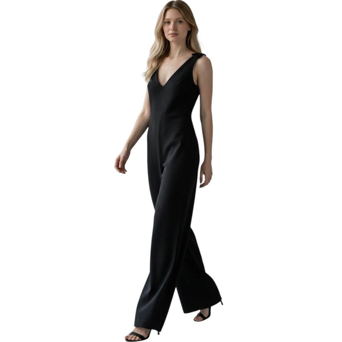 Zimmermann Black Crepe Espionage Bow Plunging V-Neck Creep Dress Women's