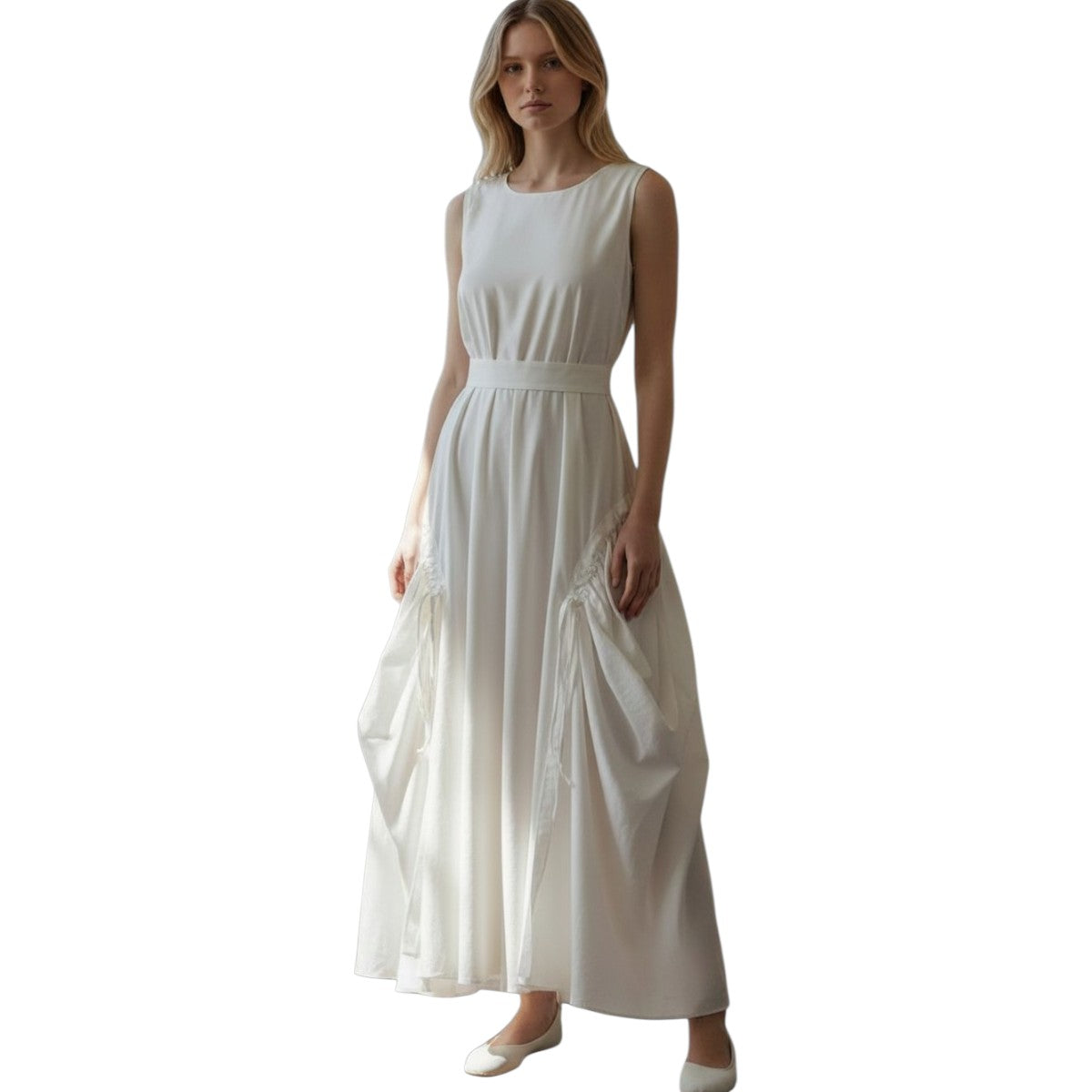 Alexis Cotton Blend Versaille Poplin Midi Dress