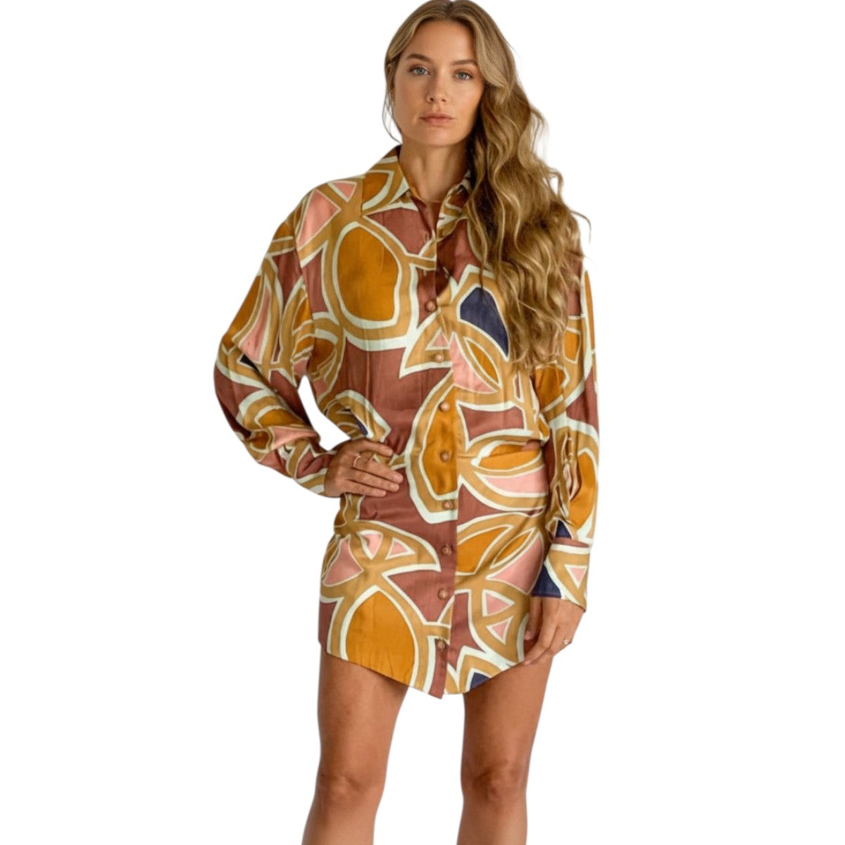 Alexis Abstract Print Alessandro Mini Shirt Dress