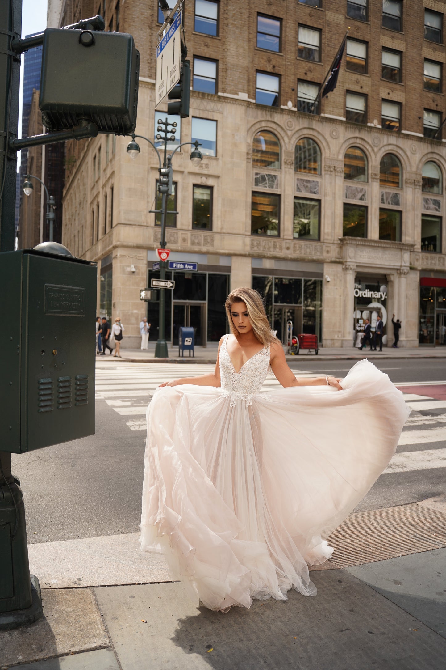Donata by Rosa Clará Lace Beaded Tulle A-Line Wedding Dress Ivory