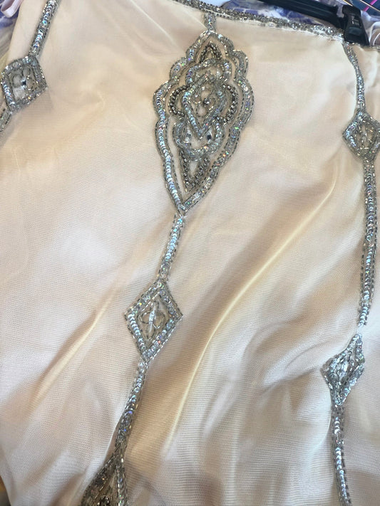 Custom Nude Tulle Beaded dress