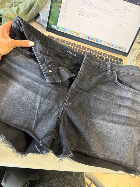 j brand black jean shorts with buttons size 29