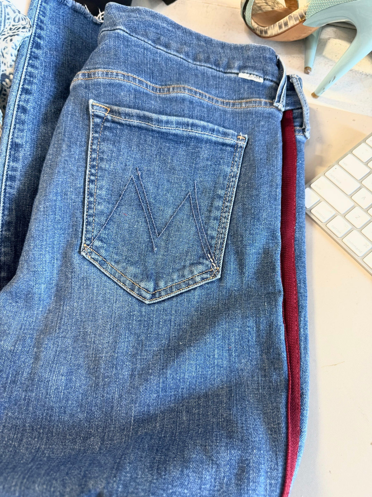 Mother jeans red stripes