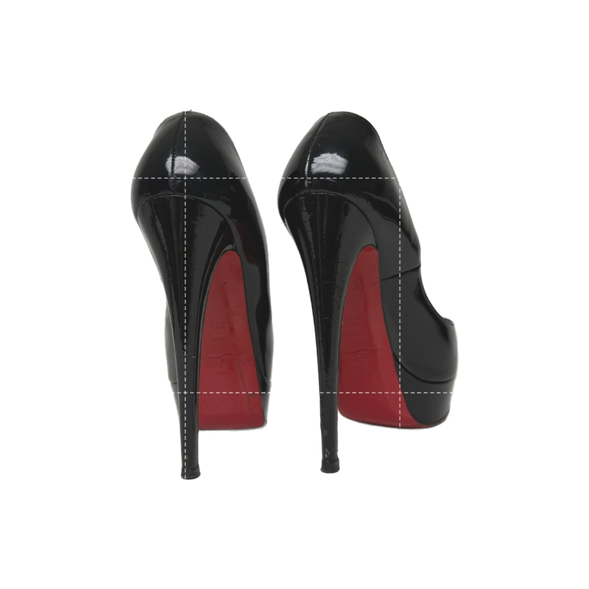 Christian Louboutin Patent Leather Lady Peep 150 Platform Pumps Black Size 37.5