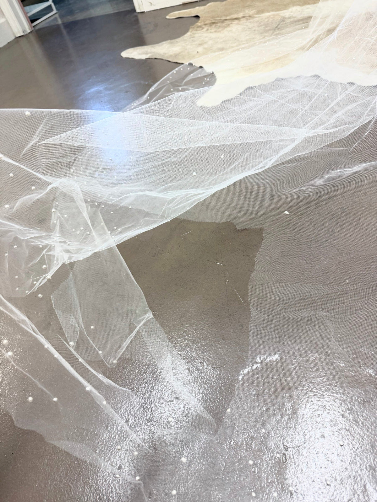 Pearl wedding veil