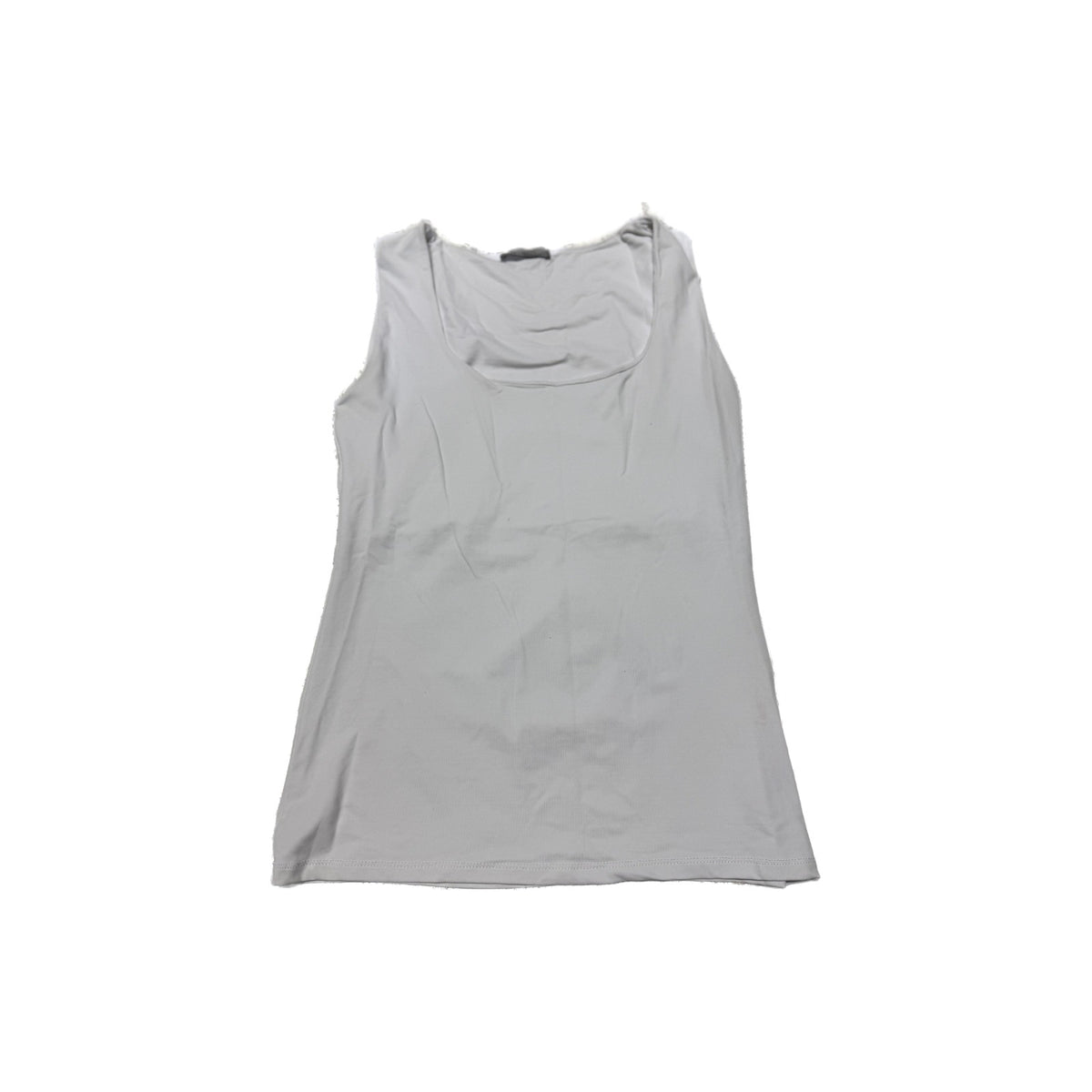 Zara Stretch Slim Fit Round Neck Long Tank Top White Women's Size L