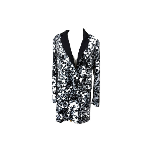 Rachel by Rachel Roy Leopard Printed Mini Blazer Dress Black White Size 6