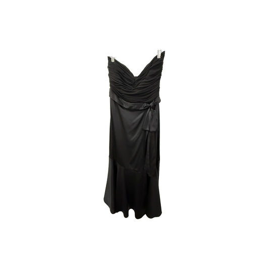Cinq A Sept Vienna Bow Silk Strapless Sweetheart Neck Midi Dress Black Size 2