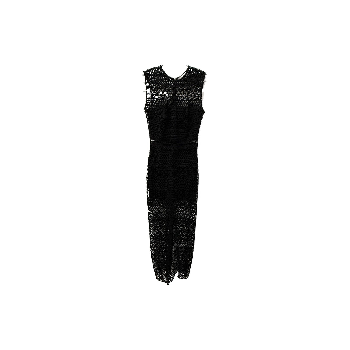 Karina Grimaldi Sleeveless Crochet Sheer Lace Midi Dress Black Women's Size XS