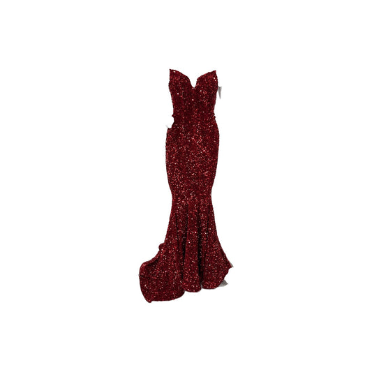 Portia & Scarlett Sequin Sparkly Strapless Maxi Mermaid Dress Red Size 0