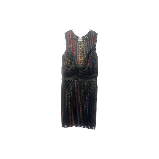 NWT Just Cavalli Metallic Stripe Sleeveless Knee Length Dress Multicolor Size 44