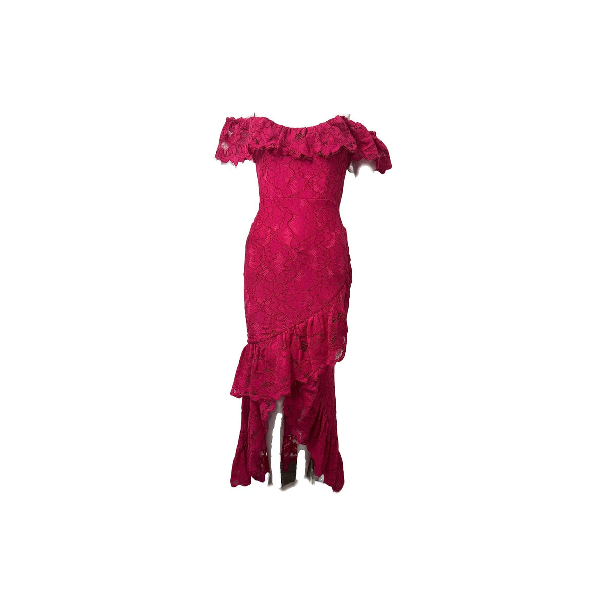Lovers + Friends Rosewater Lace Off-the-Shoulder Asymmetric Dress Pink Size XS