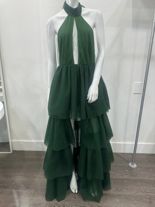 Lovers and Friends Kleid Justine Tiered Tulle Maxi Dress Forest Green Size Small