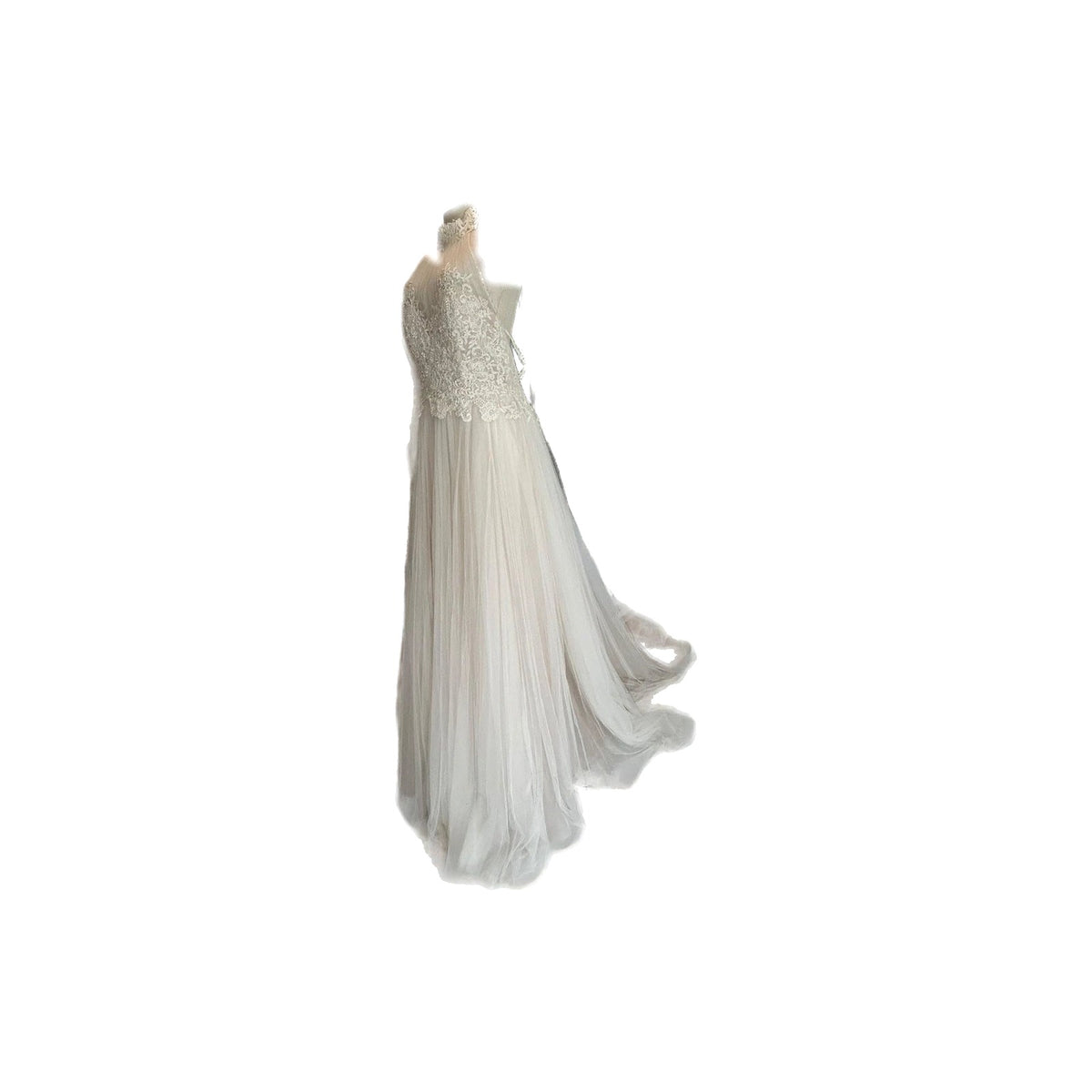 Donatela by Rosa Clará Off White Sheer Lace Bodice Wedding Dress Gown Size 12