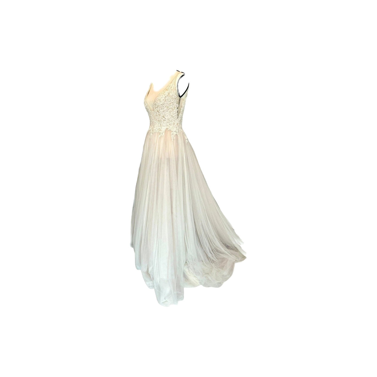 Donata by Rosa Clará Lace Beaded Tulle A-Line Wedding Dress Ivory