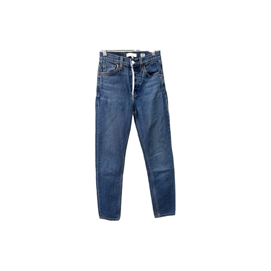 Re/Done Originals High Rise Ankle Crop Denim Jean Blue Mid 70s Women's Size 24