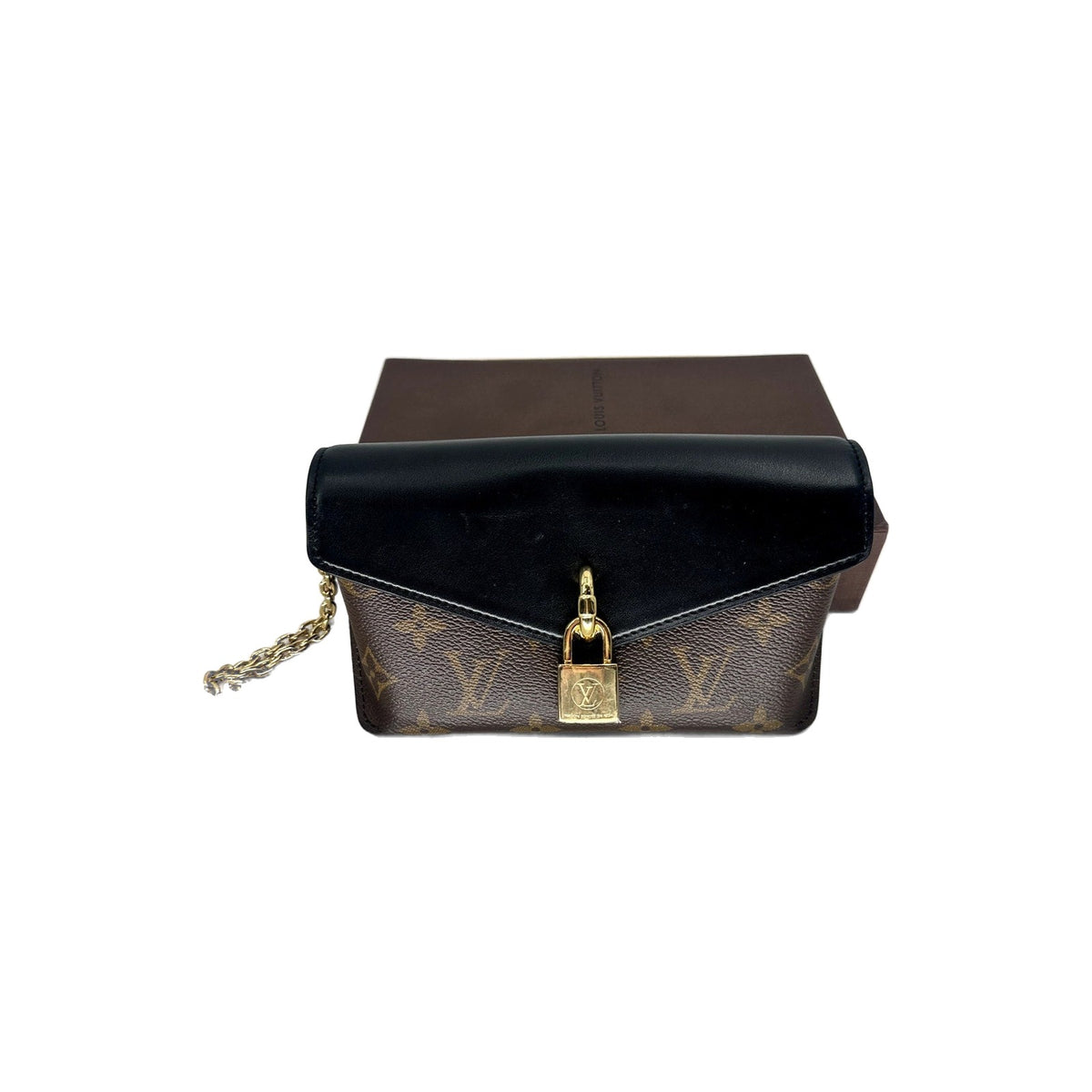 Louis Vuitton Leather Canvas Monogram Padlock On Strap Crossbody Bag
