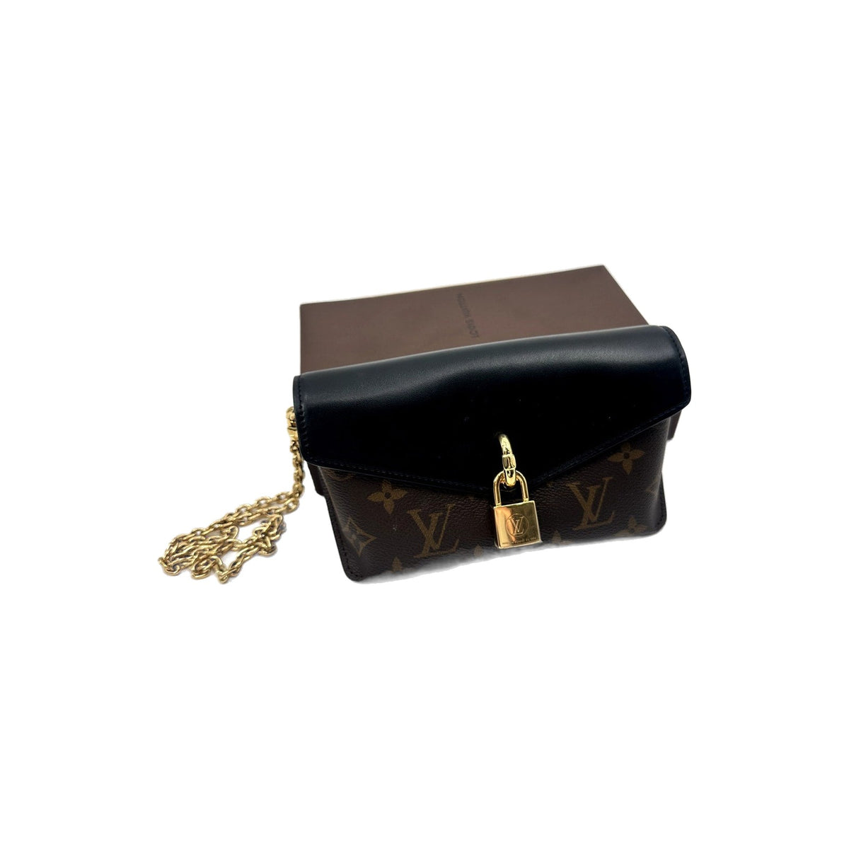 Louis Vuitton Leather Canvas Monogram Padlock On Strap Crossbody Bag