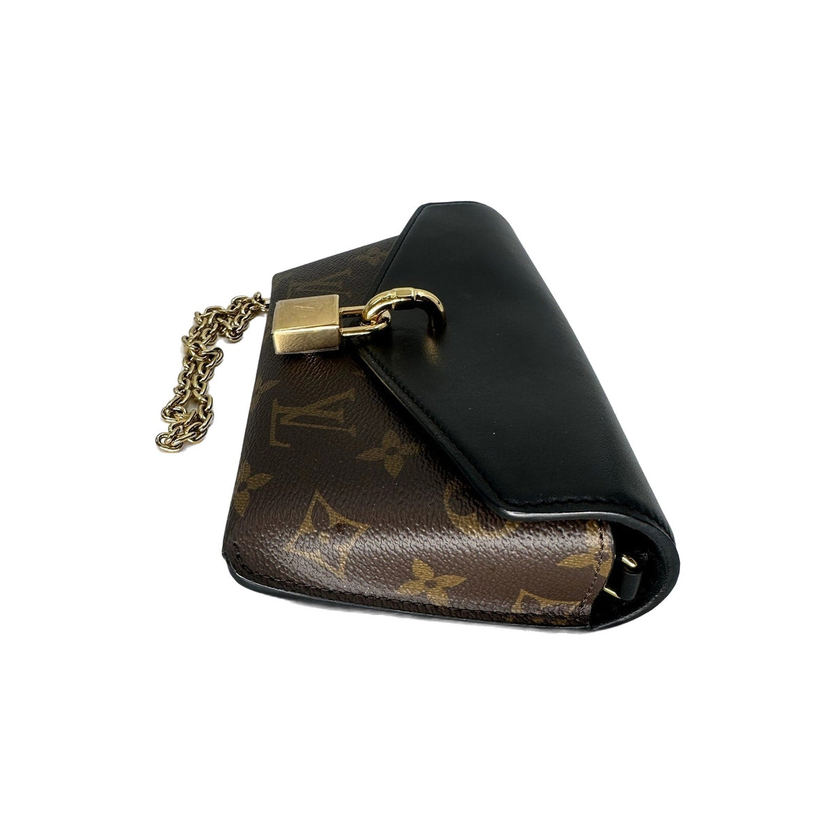 Louis Vuitton Leather Canvas Monogram Padlock On Strap Crossbody Bag