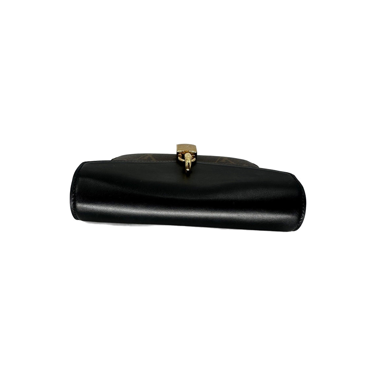 Louis Vuitton Leather Canvas Monogram Padlock On Strap Crossbody Bag