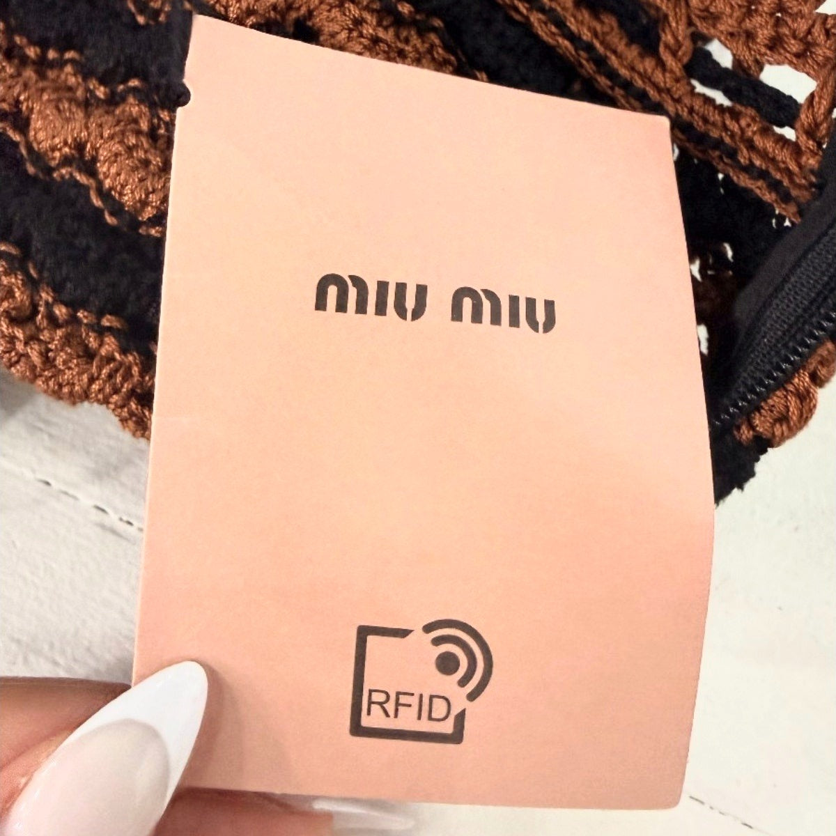 Miu Miu Cotton Floral Crochet V-Neck Mini Dress Brown Tabacco