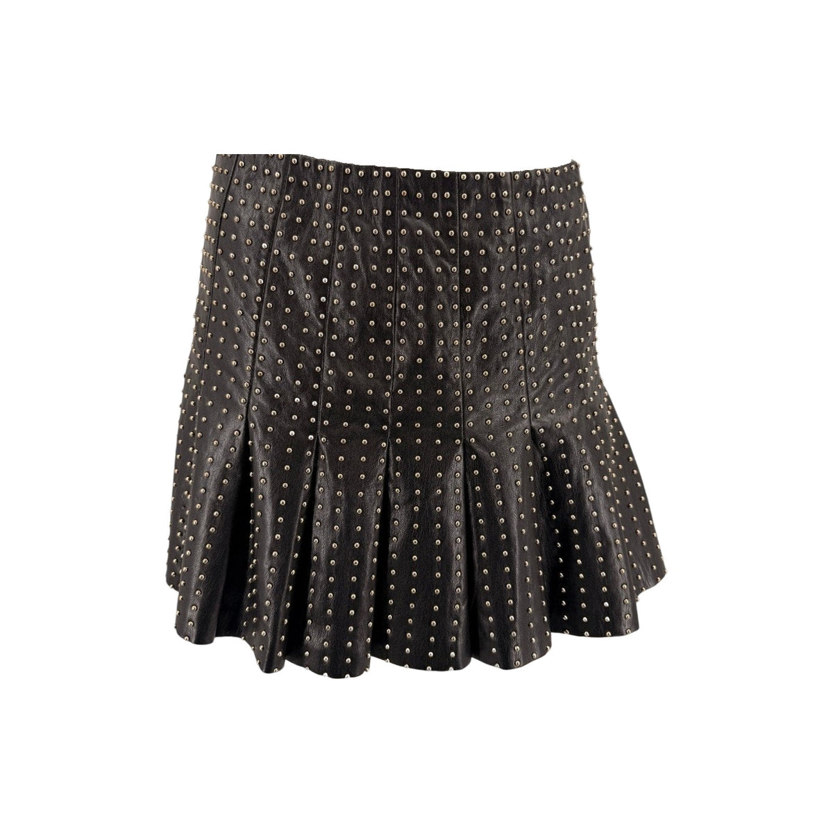Alice + Olivia Faux Leather Studded Pleated Mini Skirt