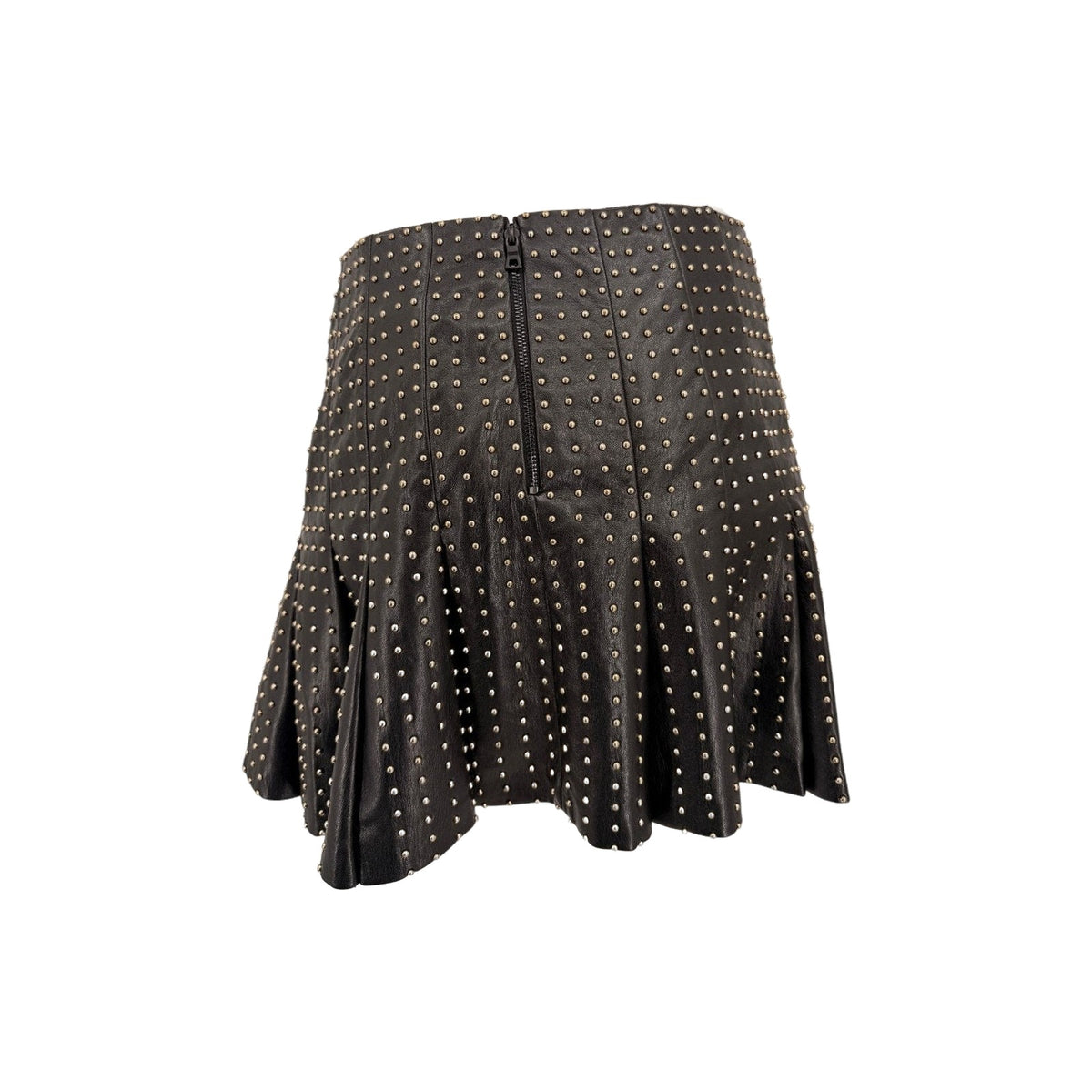 Alice + Olivia Faux Leather Studded Pleated Mini Skirt