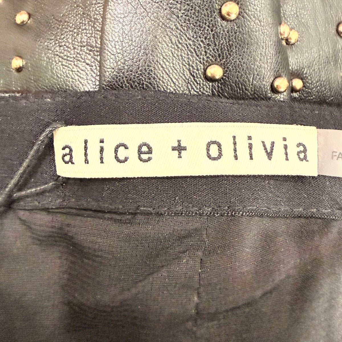 Alice + Olivia Faux Leather Studded Pleated Mini Skirt